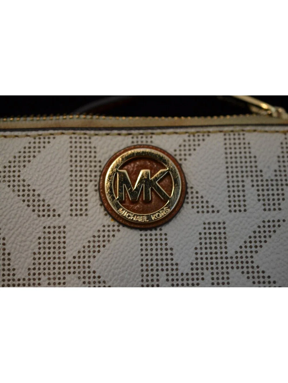 Michael Kors Vanilla MK Signature Shoulder Bag & Coin Pouch 2pc Set